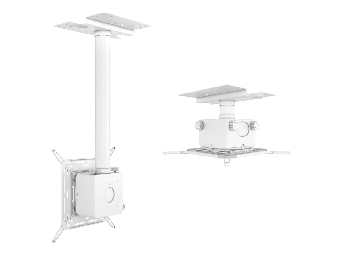 Suport videoproiector de tavan Multibrackets MB-0594, reglabil la inaltime, inclinare laterala 90º, max. 40kg, alb