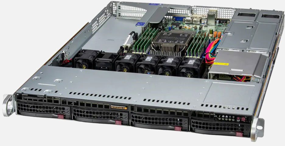 Supermicro 511E-WR — server GPU 1U, Intel Xeon Scalable, 1 GPU, 4 bay-uri