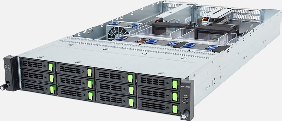 Gigabyte R263-ZG0 — server GPU 2U, AMD EPYC 9005, până la 4 GPU, 12 bay-uri