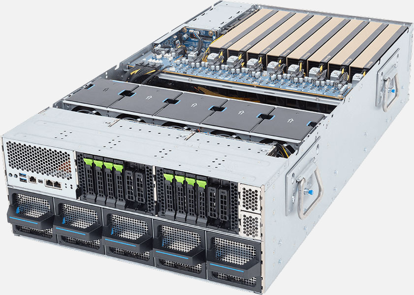 Gigabyte XL44-SX2 — server GPU 4U, 2× Intel Xeon 6, până la 8 GPU, 8 bay-uri