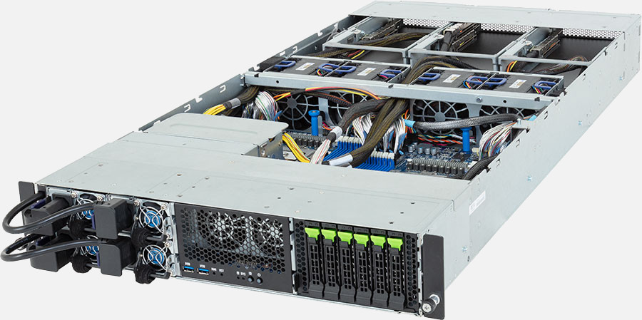 Gigabyte XV23-ZX0 — server GPU 2U, 2× AMD EPYC 9005, până la 4 GPU, 6 bay-uri