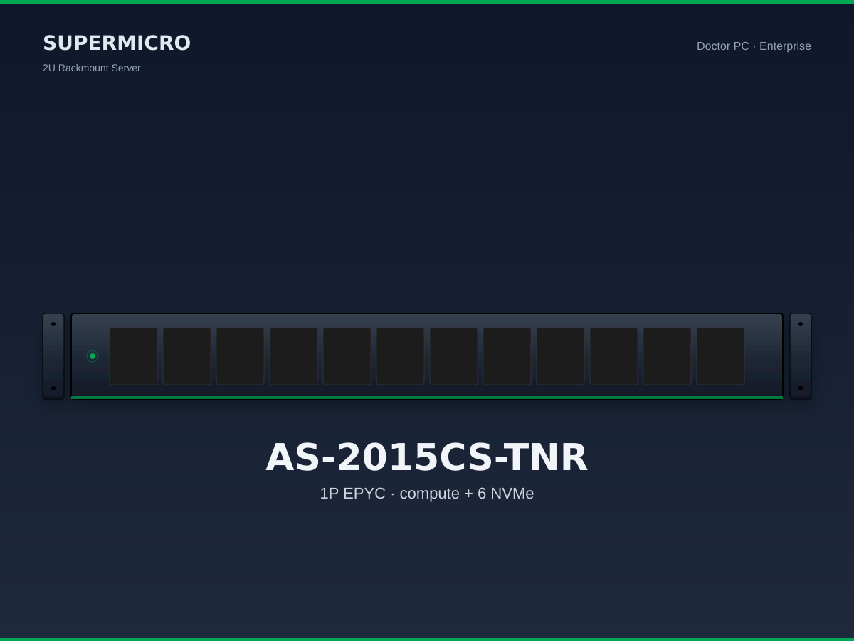 Supermicro AS-2015CS-TNR 2U EPYC Compute + 6 NVMe