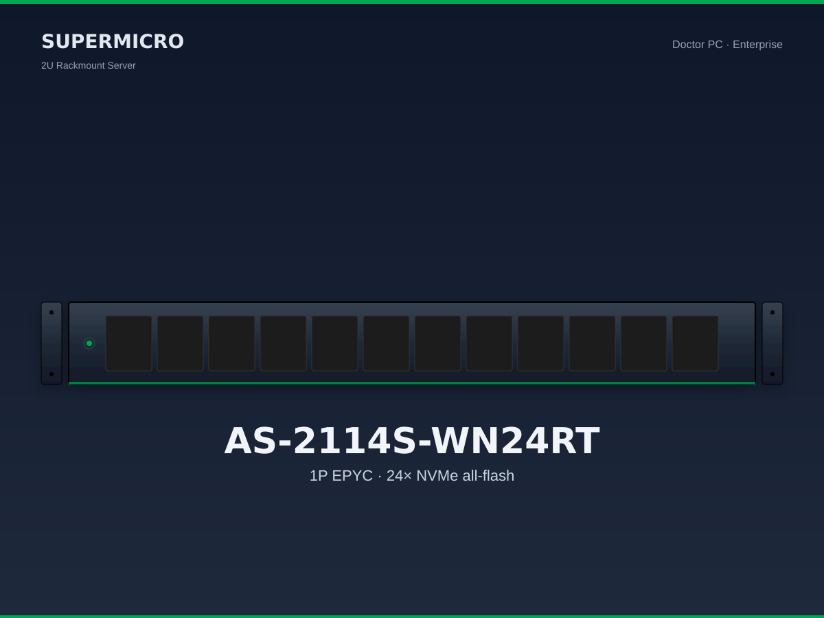 Supermicro AS-2114S-WN24RT 2U EPYC All-Flash NVMe (24× U.2)