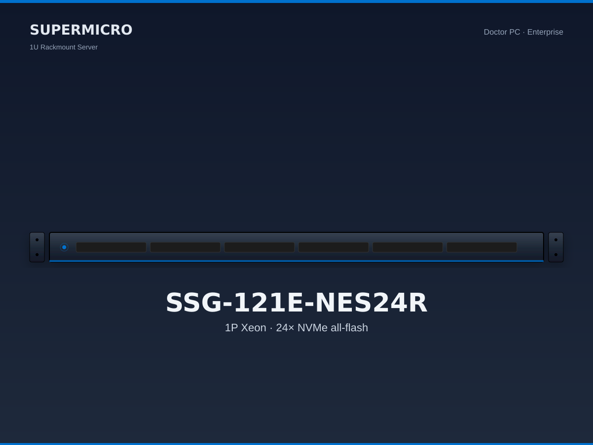 Supermicro SSG-121E-NES24R 1U Xeon All-Flash NVMe (24× U.2)