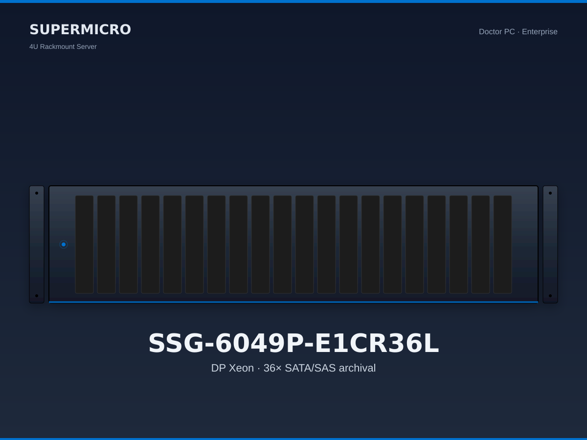 Supermicro SSG-6049P-E1CR36L 4U Xeon Storage (36× SATA/SAS archival)